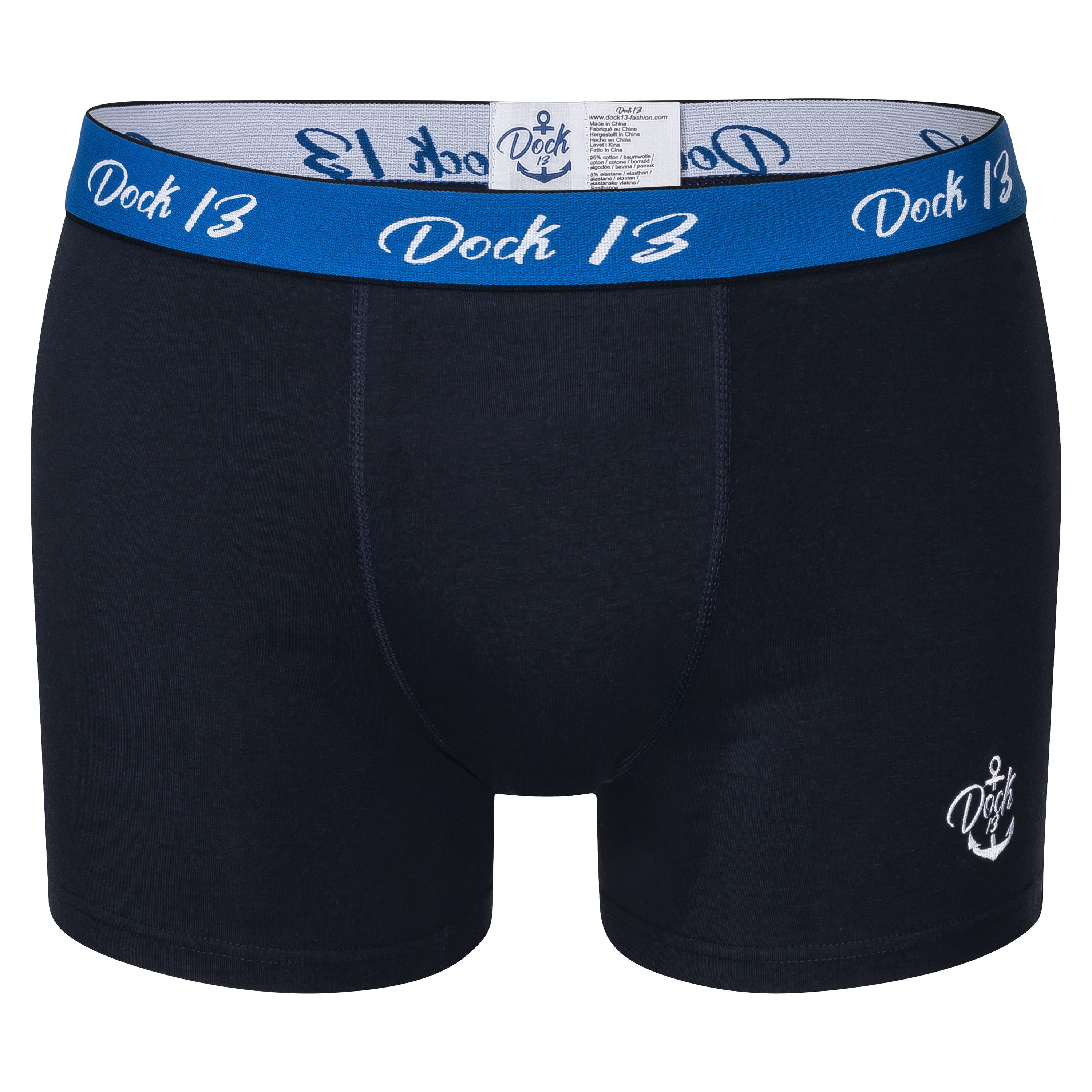 Dock13 Retro Boxer Dock13 Männer Boxershorts "Grömitz" Maritim (3er Pack Boxers) (3er-Pack, 3-St., 3er-Pack) mit Logostickerei, gewebtet Bund,eleganter Verpackung