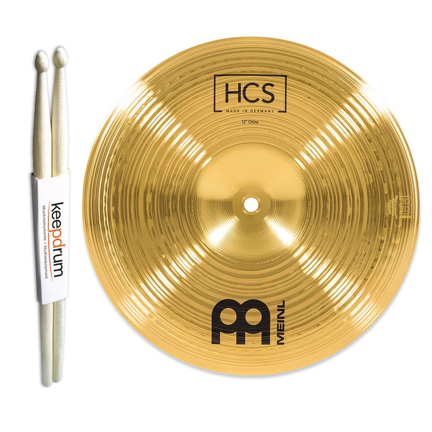 Meinl Cymbals Becken Meinl Becken HCS12CH China 12 Zoll mit Drumsticks, 1-St., Becken, Vorteils-Set mit Drumsticks