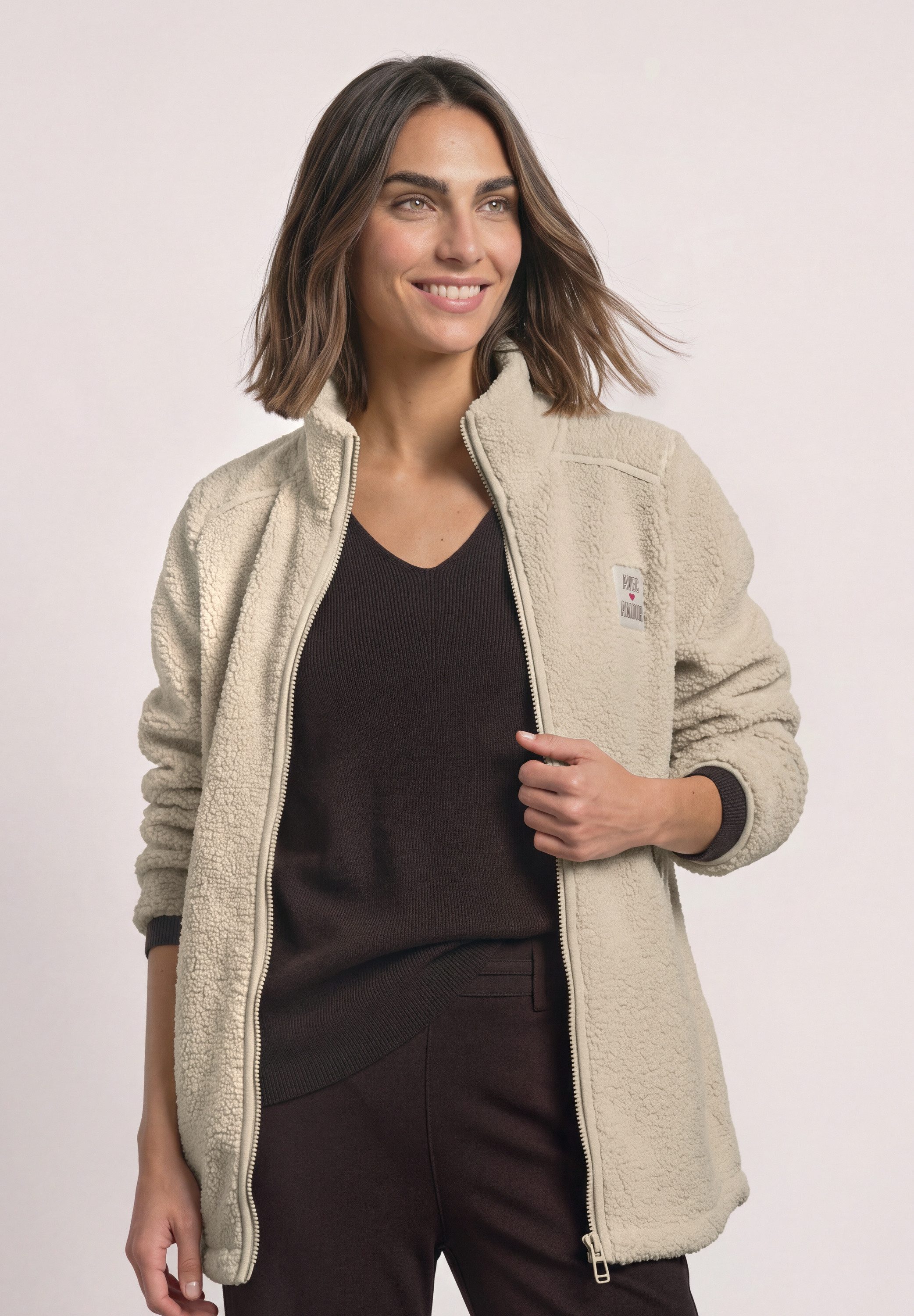 STREET ONE Fellimitatjacke mit Stehkragen