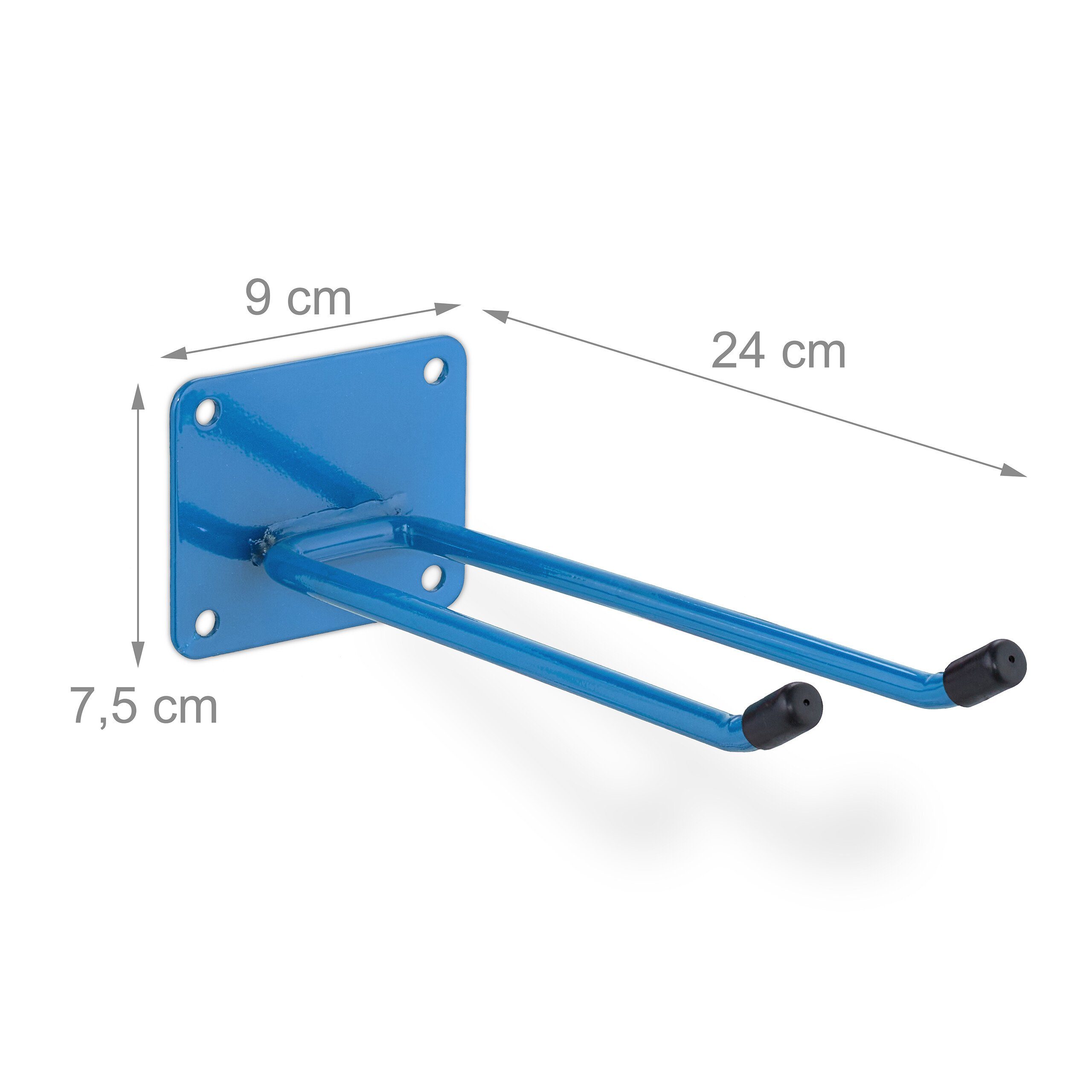 relaxdays Gartengerätehalter 4x Blauer Gerätehalter aus Stahl, (1-tlg) – Bild 4 von 5