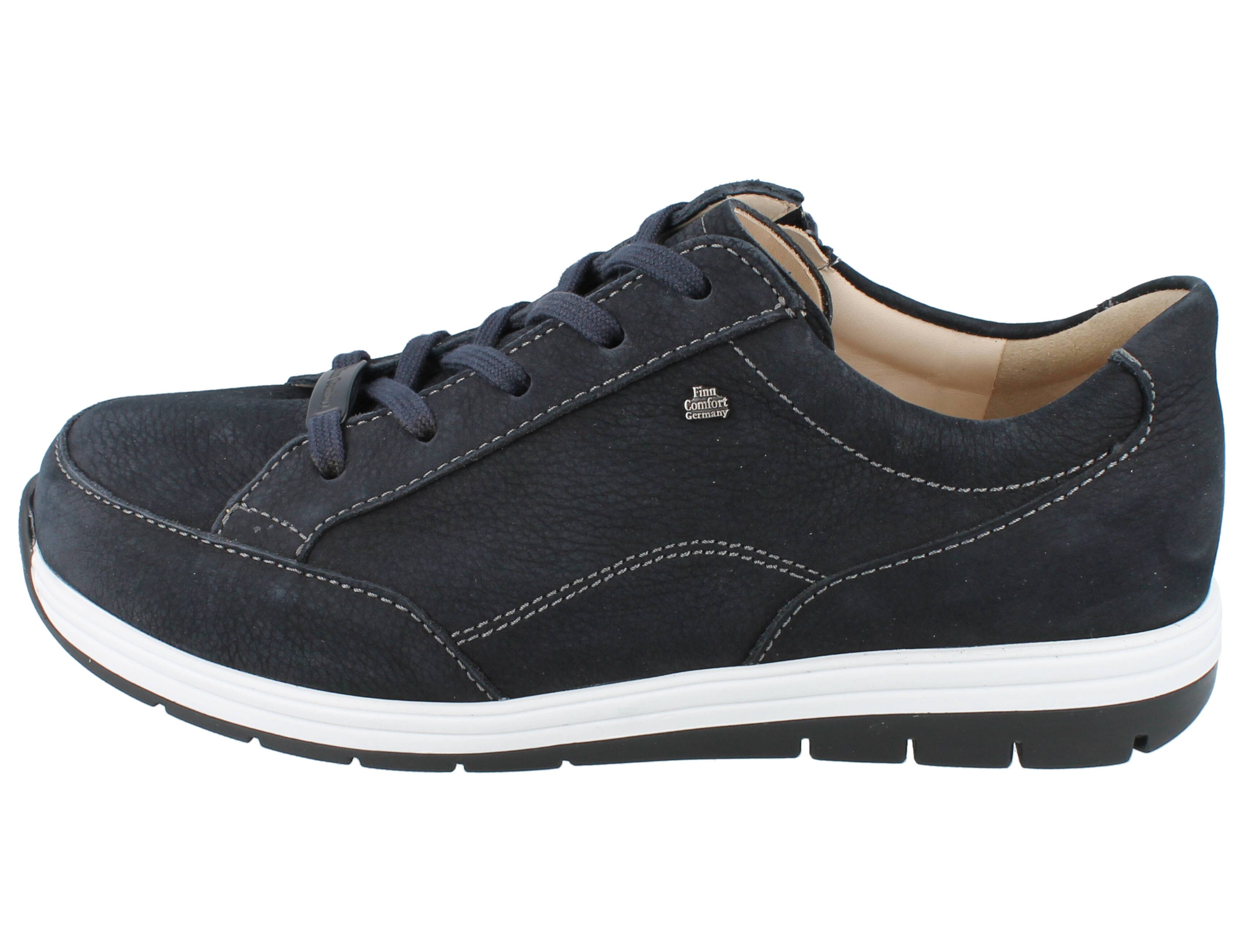 Finn Comfort FINN COMFORT Osorno Herren Schnürschuhe blau Nubukleder - Größe: 44 Schnürschuh Wechselfußbett
