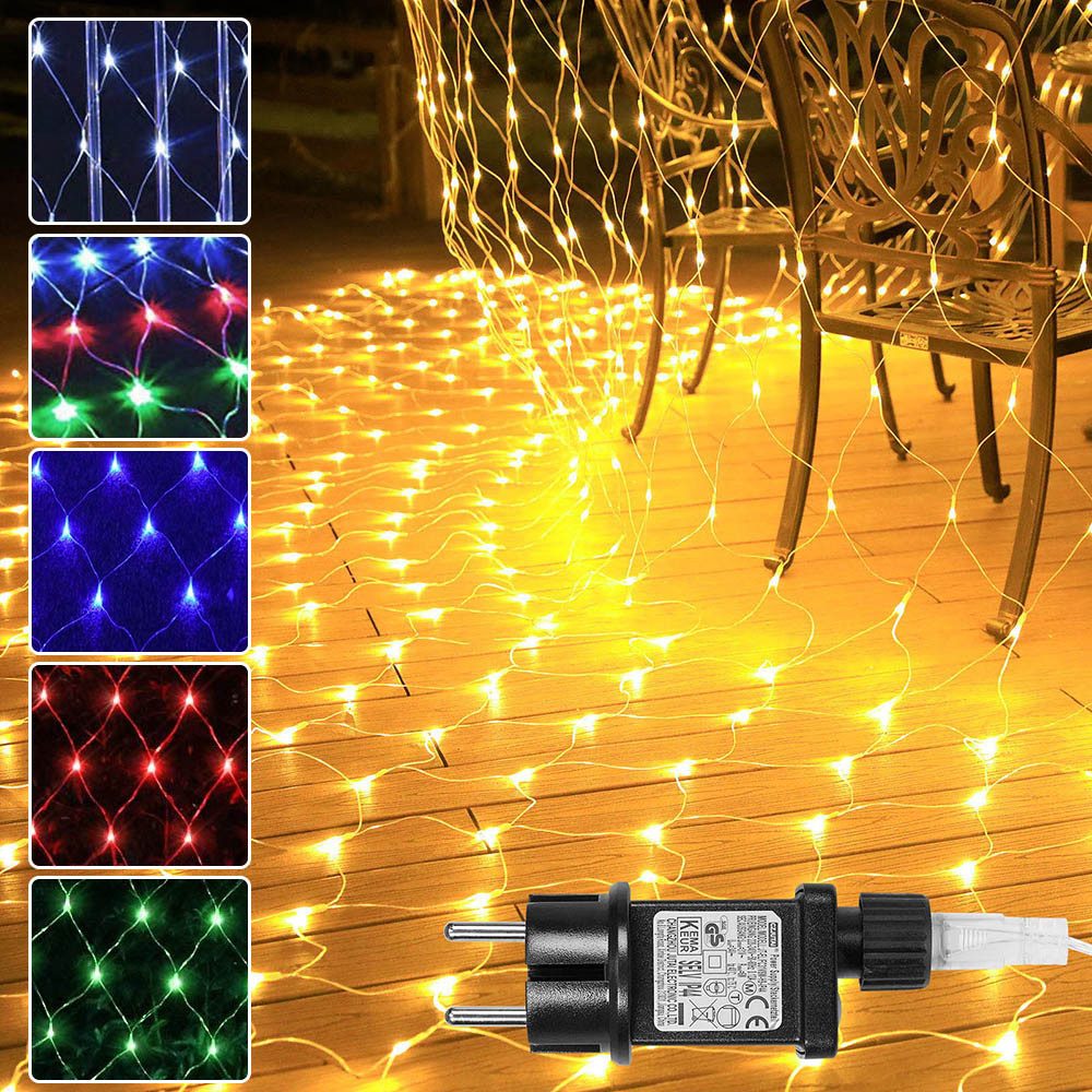 Rosnek Lichternetz Lichtervorhang mit Stecker, 8 Modi, Speicherfunktion, 31 günstig online kaufen