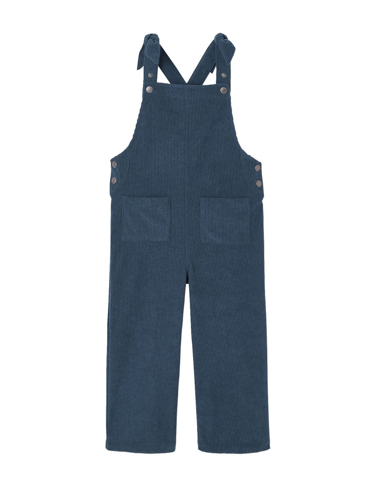 Jumpsuit Mädchen Samt-Latzhose mit weitem Bein