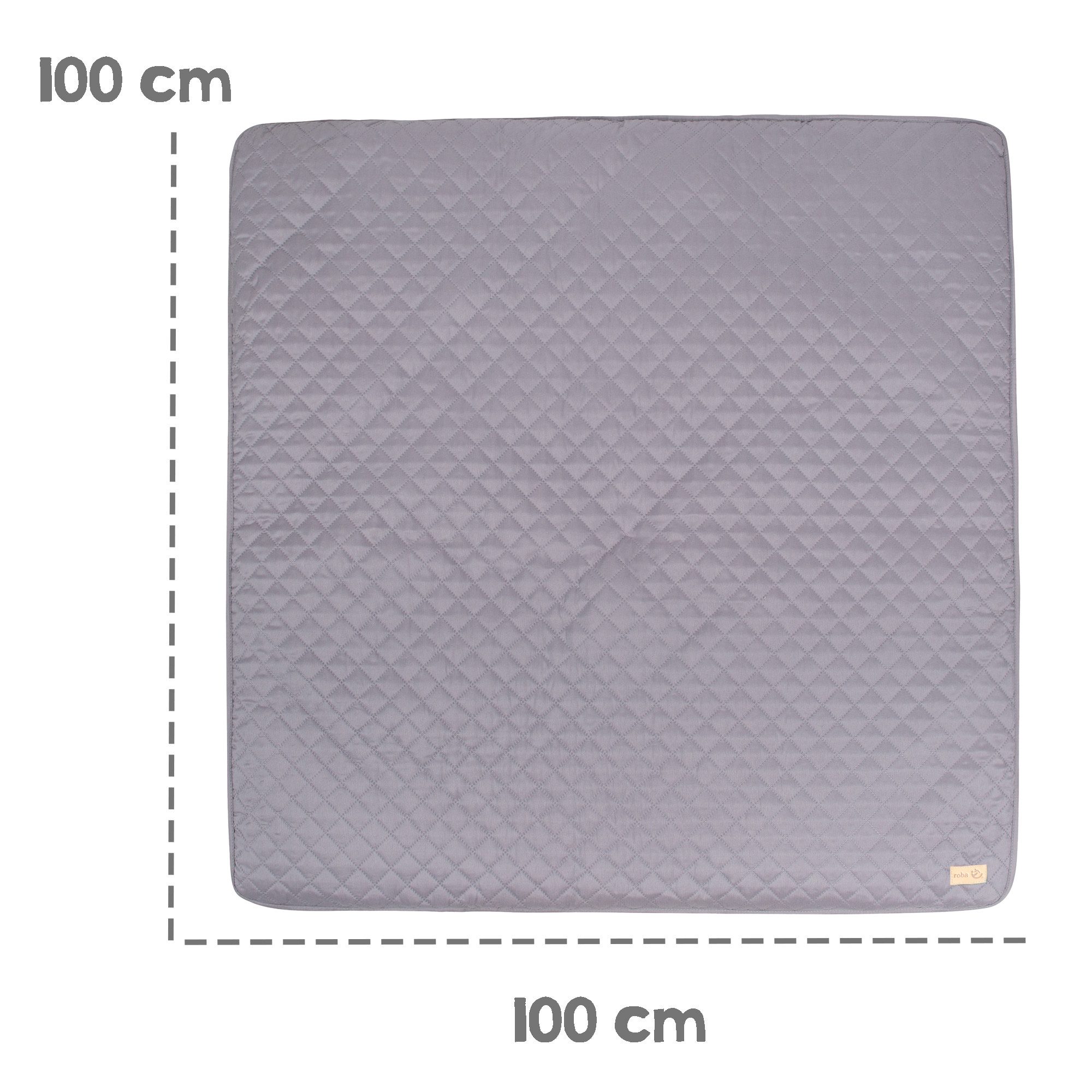 Krabbeldecke roba Style 100 x 100 cm - Spieldecke gesteppt - Baby & Kleinkind, roba®, Pflegeleichtes & schmutzabweisendes Material - Anthrazit
