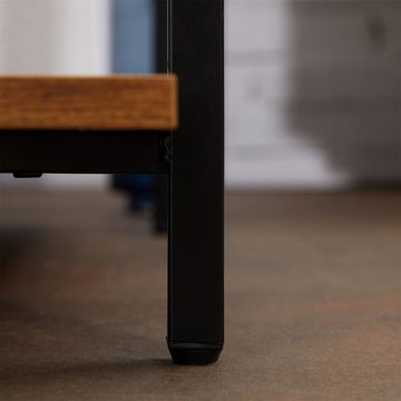 CARO-Möbel Bücherregal MEDA, Regal im Industrial Stil aus Metall in schwarz und MDF braun 5 Regalbö