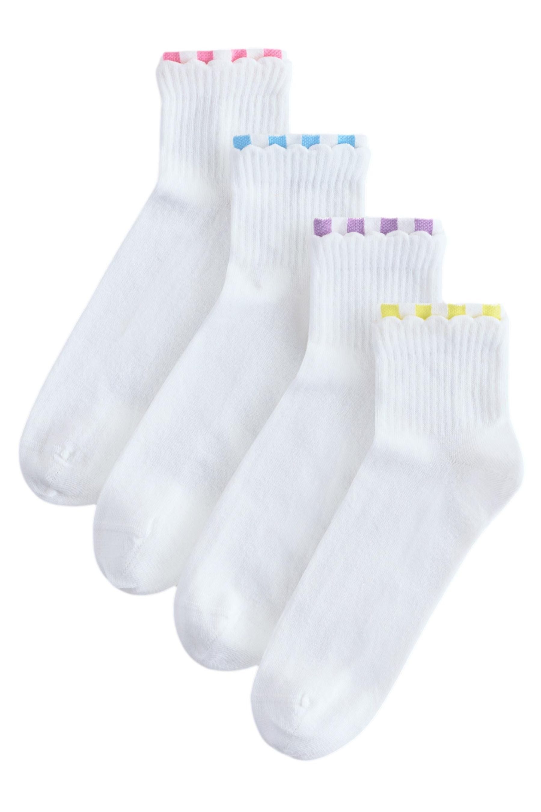 Kurzsocken Kurze Söckchen mit Doppelbündchen im 4er-Pack