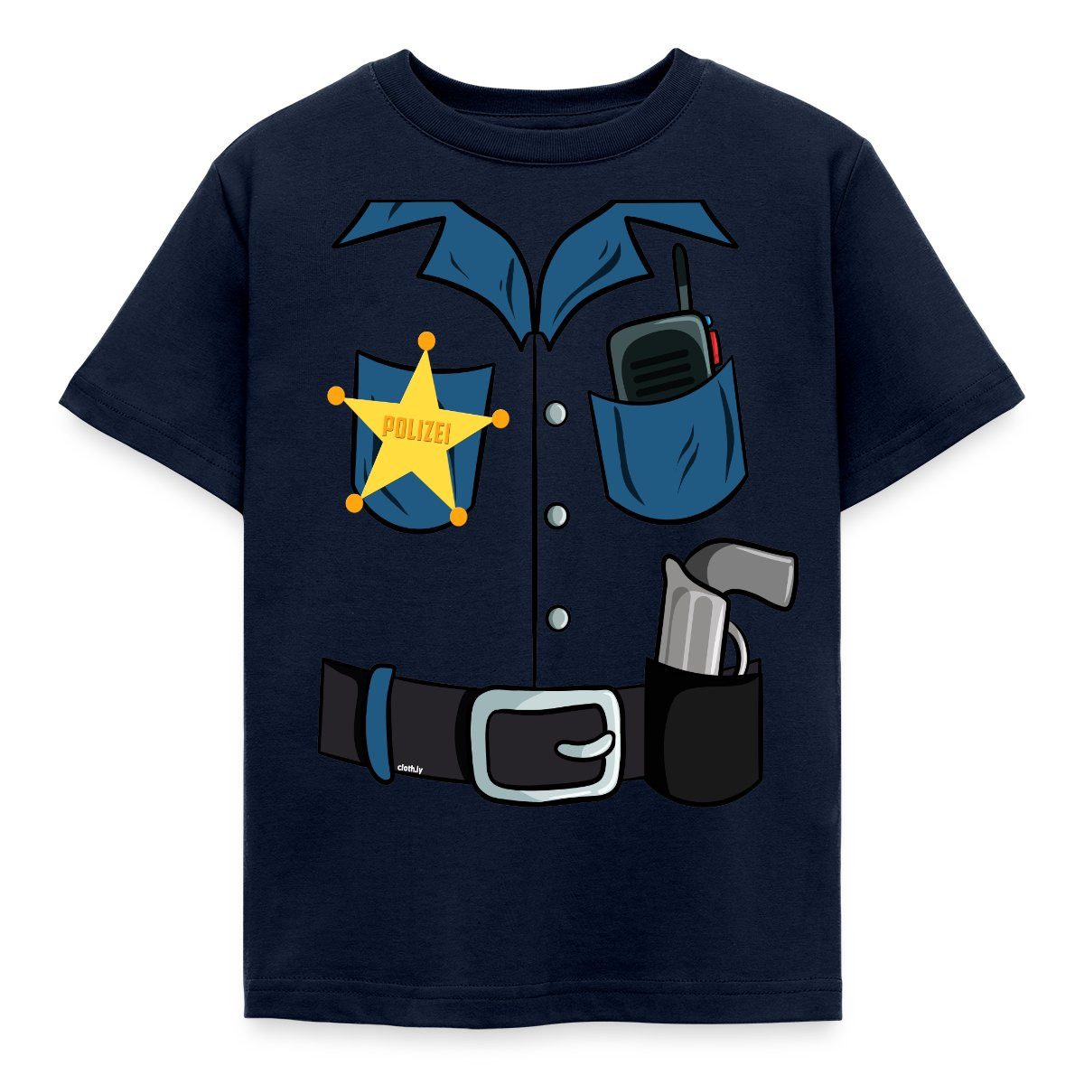 T-Shirt Polizei Kostüm Karneval Fasching Kinder T-Shirt