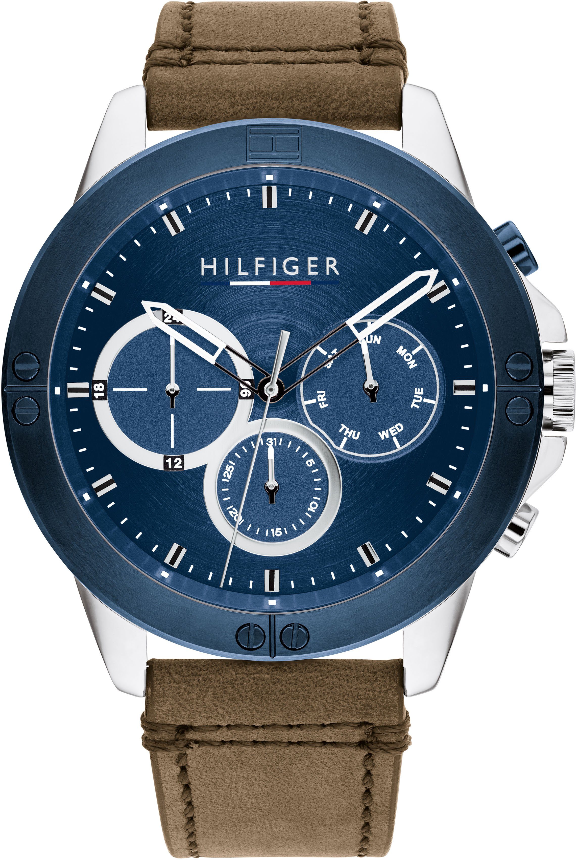 Tommy Hilfiger Multifunktionsuhr CASUAL, 1791895, Quarzuhr, Armbanduhr, Herrenuhr, Datum, 12/24-Std.-Anzeige, analog