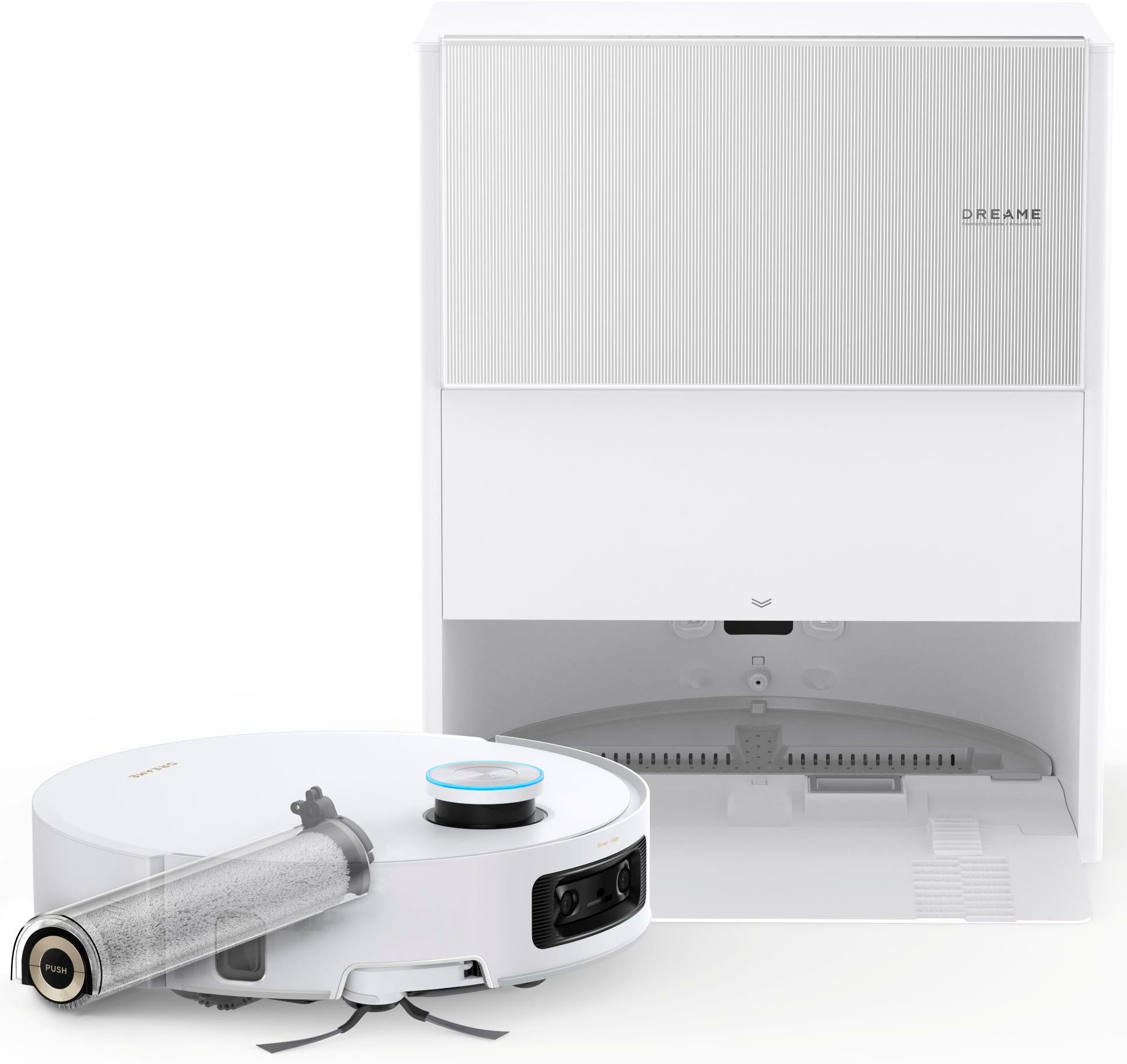 Dreame Saugroboter mit Wischfunktion Aqua10 Ultra Roller Complete, 600 W, mit Beutel, Warmwasser-Wischsystem, Rollenmopp, überwindet Hindernisse, 30.000 Pa