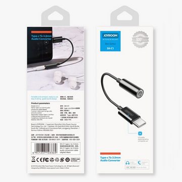 JOYROOM Kopfhöreradapter 3,5mm Miniklinke - USB Typ C schwarz Adapter