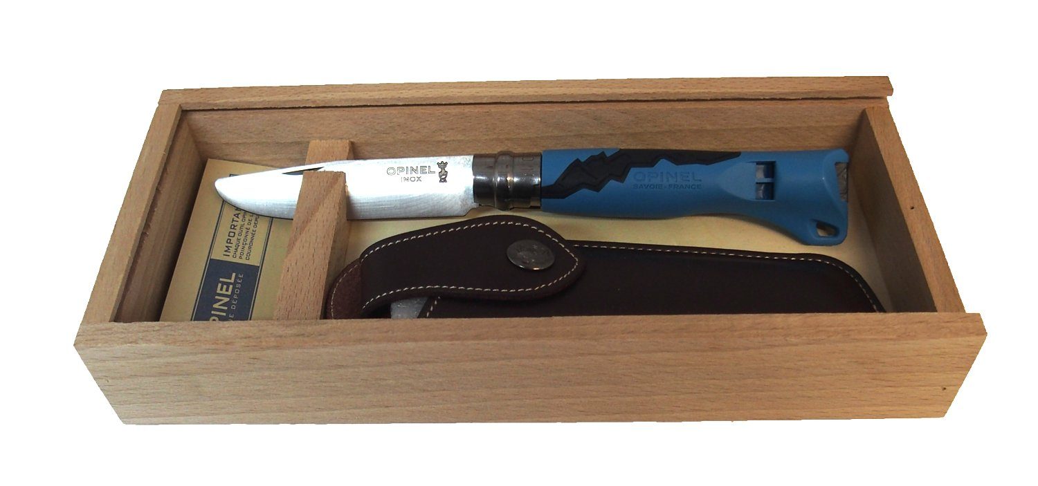 Opinel Taschenmesser Opinel Kindermesser OUTDOOR JUNIOR blau + Holzbox