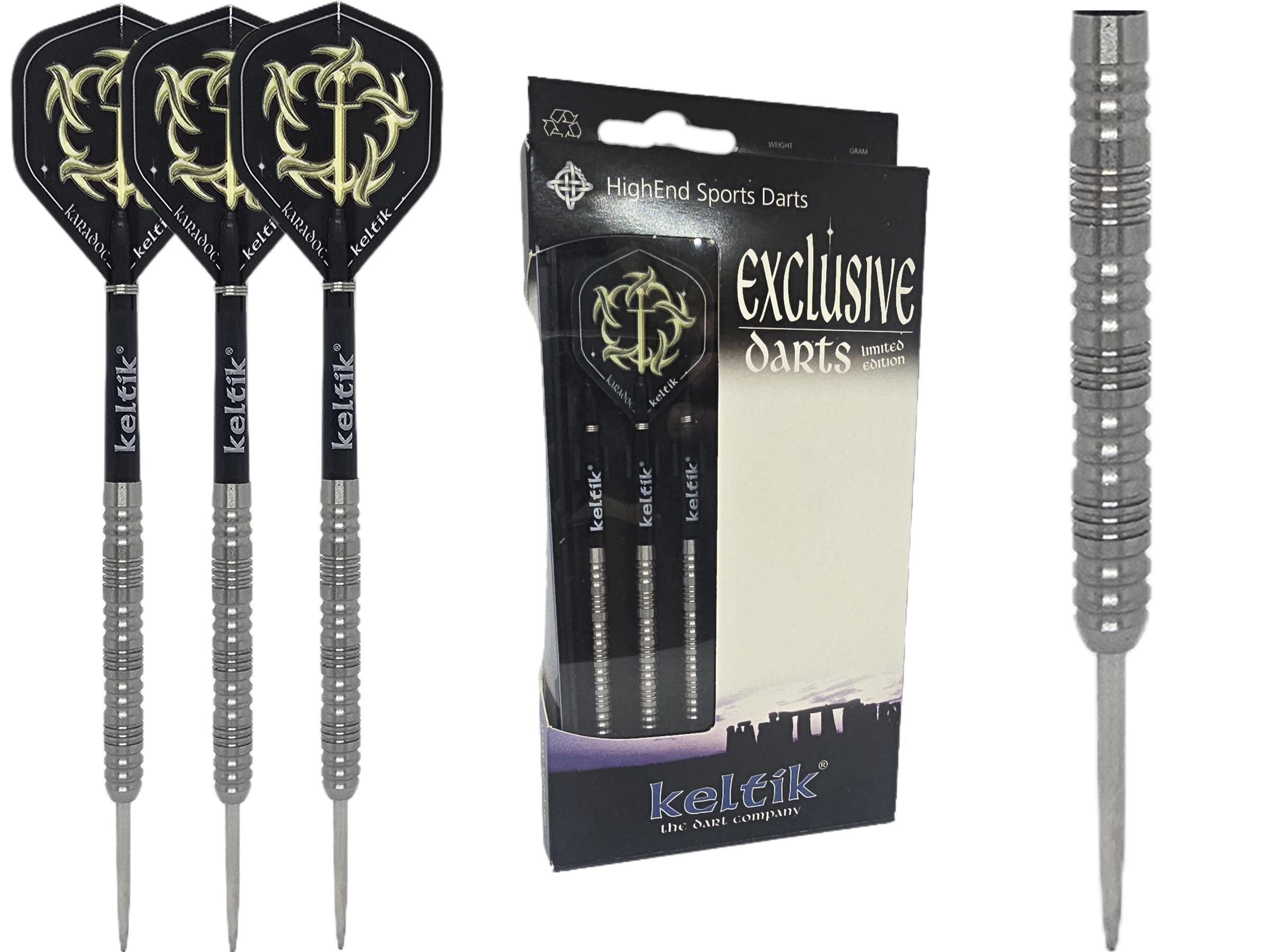 Dartpfeil Fléchettes Steeldart Keltik Corvin 22g Silver – 90 % Tungstène