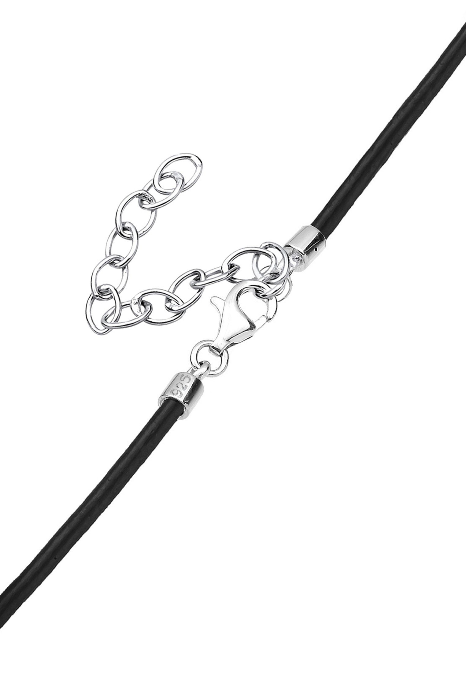 Kuzzoi Arrow Kette mit Anhänger Spitze Pfeil Echtleder Anhänger 925 Silber