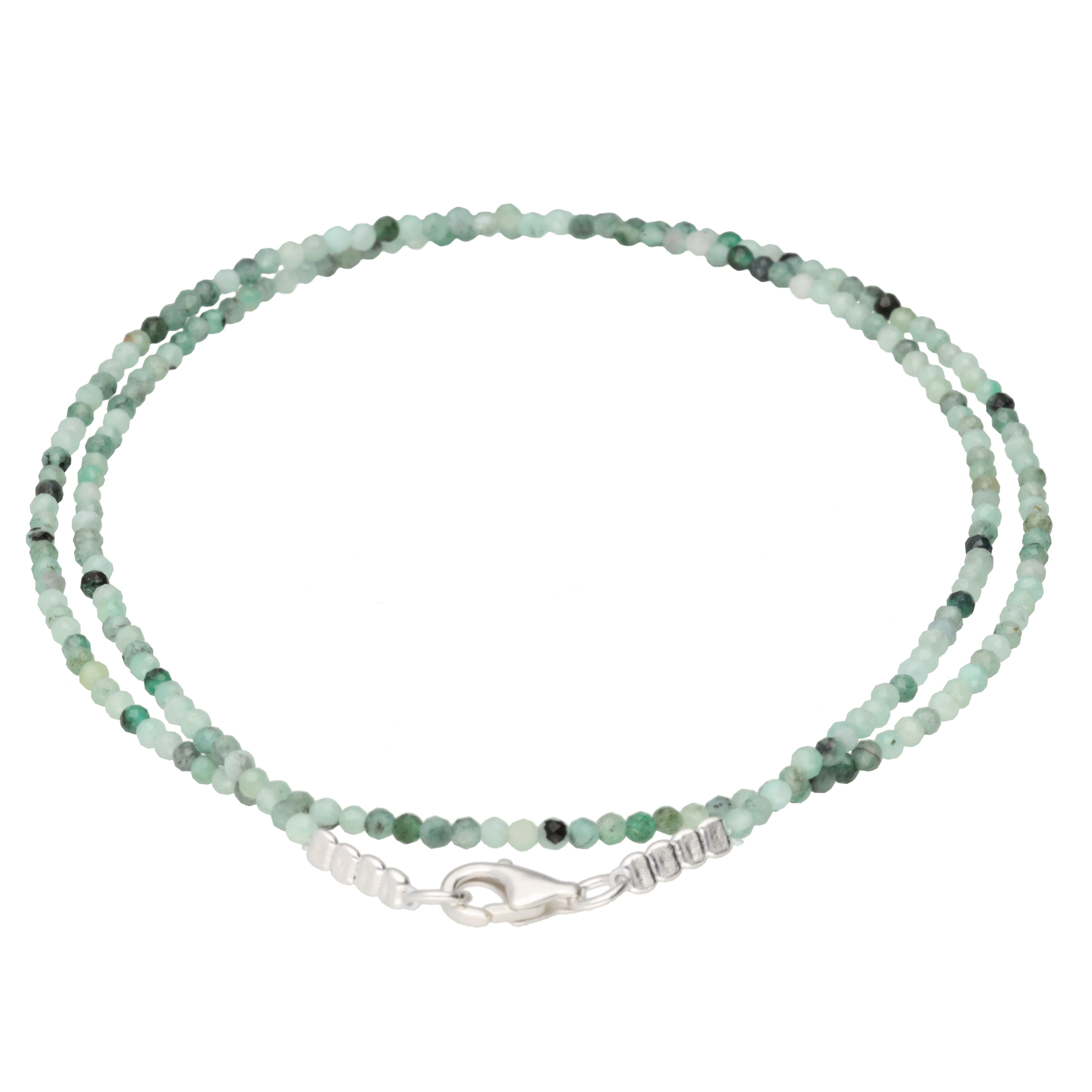 Lebensquelle Plus Kette ohne Anhänger Smaragd Perlenkette facettiert, 45 cm + Verschluss