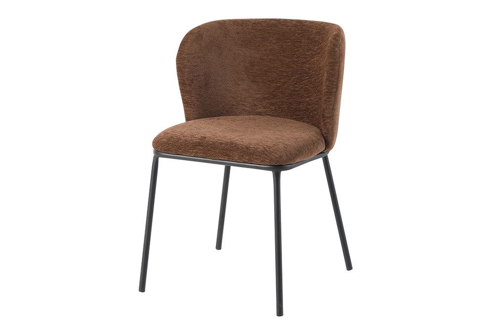riess-ambiente Esszimmerstuhl LYON braun - Chenille, Metall, Sitzschale, Komfort, dezent, scandi (Einzelartikel, 1 St), Retro trifft Modern - ideal für Wohn- und Esszimmer oder Küche