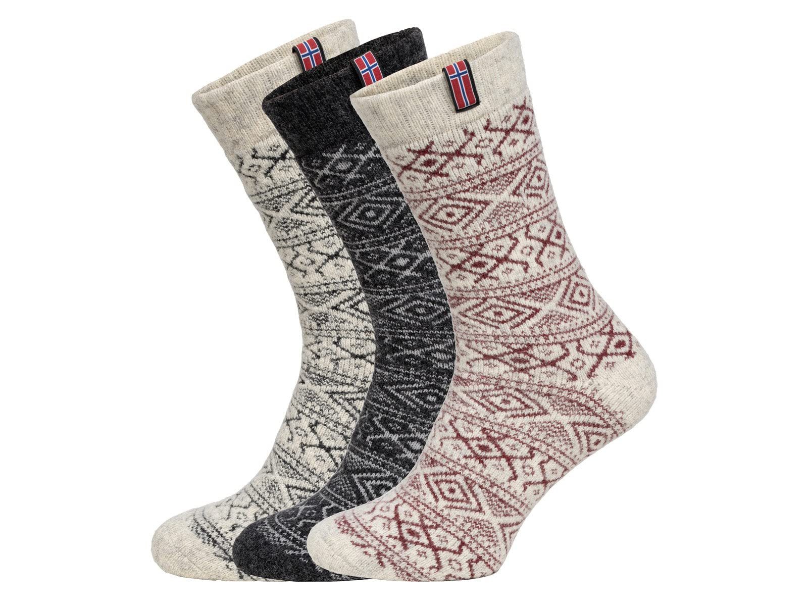 HomeOfSocks Norwegersocken 80% Wollsocken Norwegen Flagge Dicke Socken Hyggelig Warm 80% Wollanteil Norwegischem Design – Bild 3 von 5