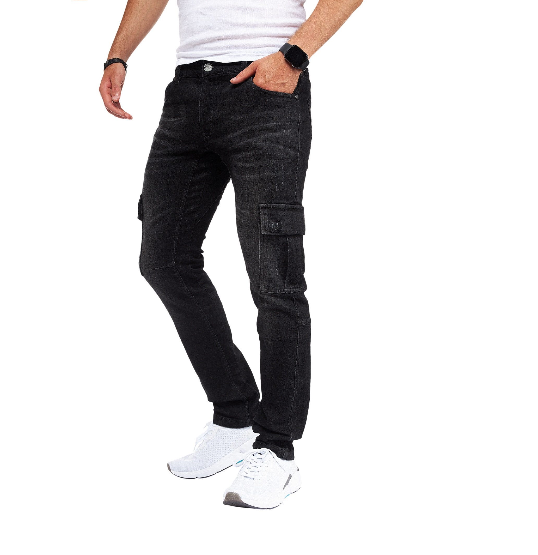 Styleko Cargohose Cargo Jeans Herren Cargohose für Herren Jeans stretch Car günstig online kaufen