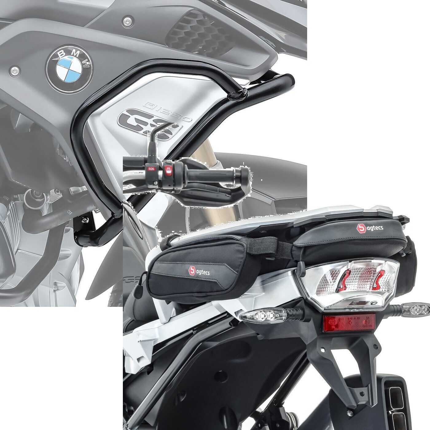 Motoguard Motor-Schutzhülle Set: Verkleidungsschutzbügel L passend für BMW R 1250 GS 19-23 Tank-St