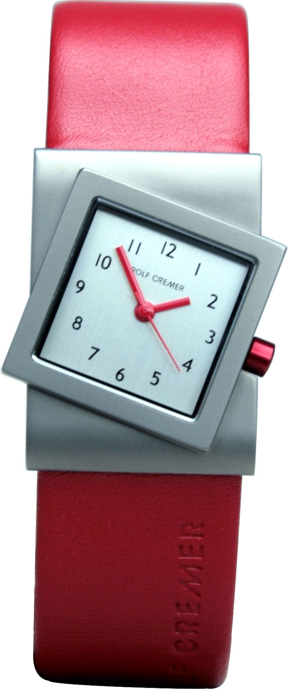 Rolf Cremer Quarzuhr Rolf Cremer Uhr Turn 491816 Lederband, Titan, rot, (1-tlg)