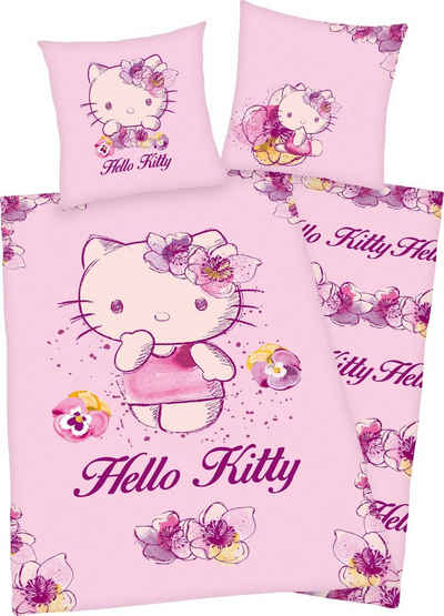 Kinderbettwäsche »Hello Kitty«, Hello Kitty, mit niedlichem Hello Kitty Motiv
