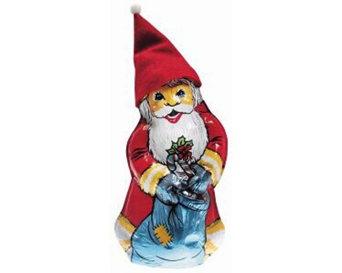 WAWI Schokolade, WAWI Weihnachtsmann Hohlfigur Vollmilchschokolade mit Filzmütze 80g