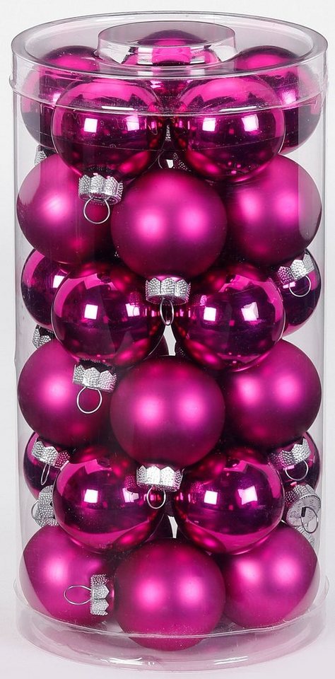 MAGIC by Inge Weihnachtsbaumkugel »Paradise Purple« (60 Stück), hochwertiger Echtglas-Weihnachtsschmuck, Ø 4 cm und Ø 6 cm-HomeTrends