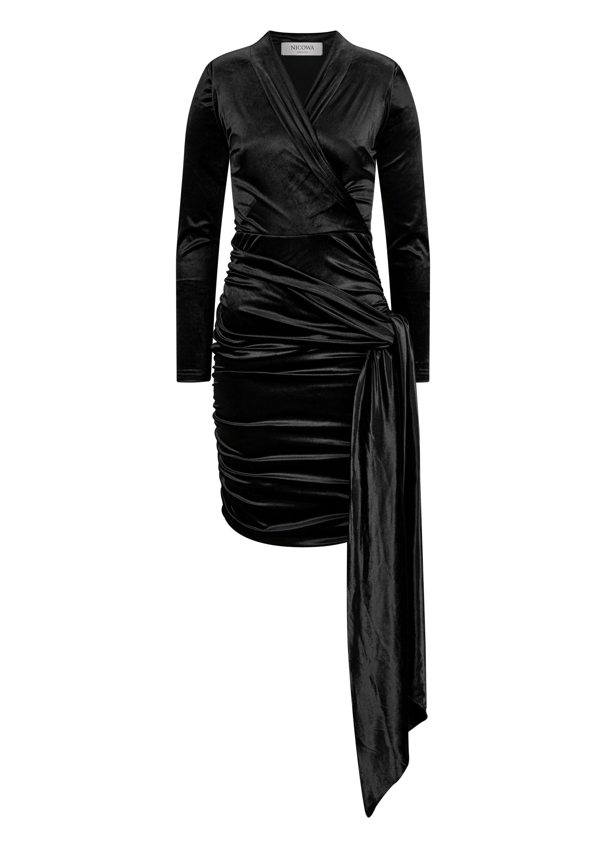 Nicowa A-Linien-Kleid NOSIMA (1-tlg) aus Samt mit Taillenschleppe