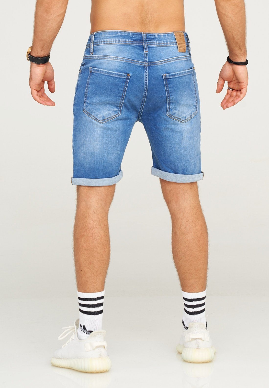 5-Pocket-Stil blau klassischen Shorts MALAY behype im