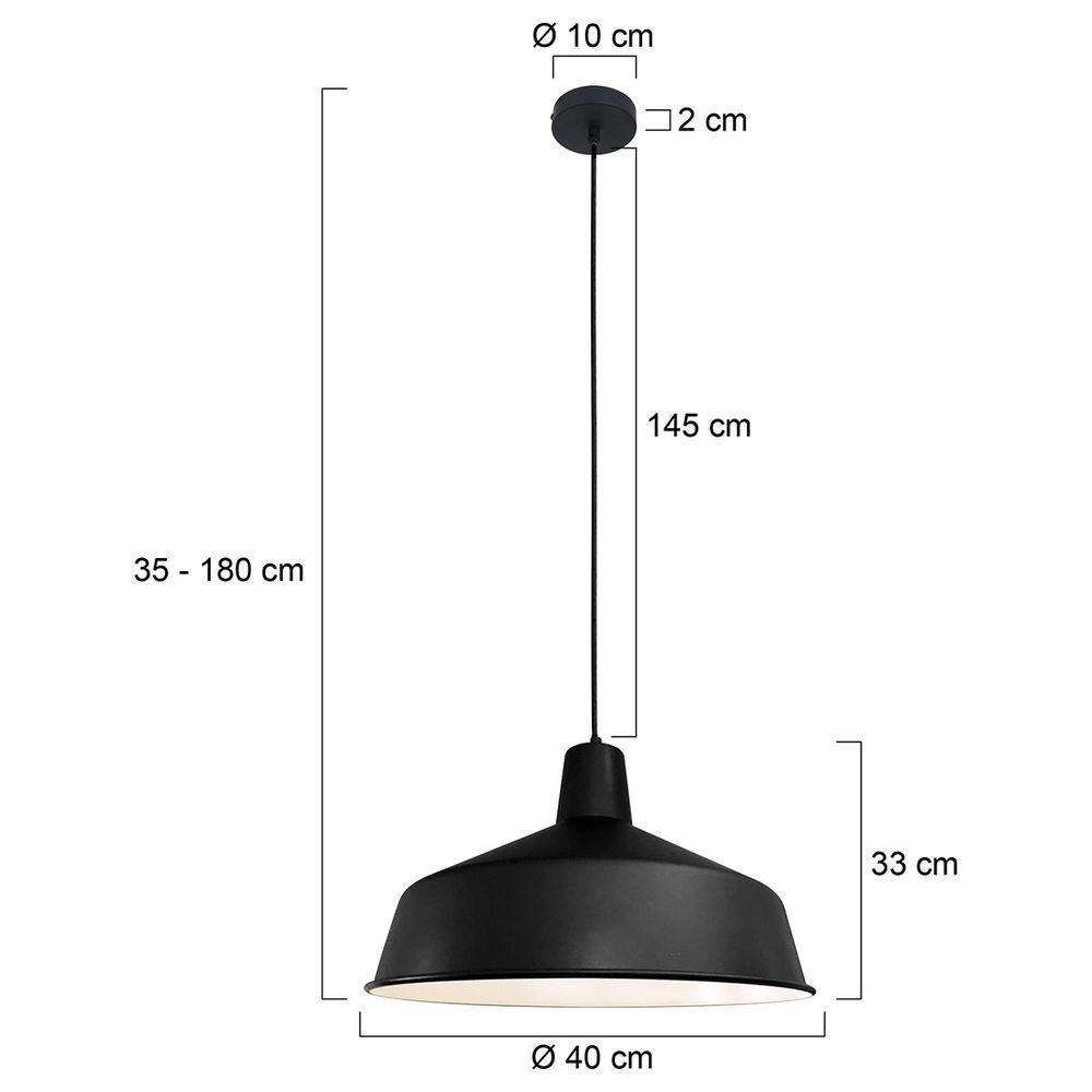 click-licht Hängeleuchte Pendelleuchte Blackmoon in Nein, Hängeleuchte, Schwarz Leuchtmittel E27, und warmweiss, enthalten: Weiß Angabe, Pendelleuchte keine Pendellampe