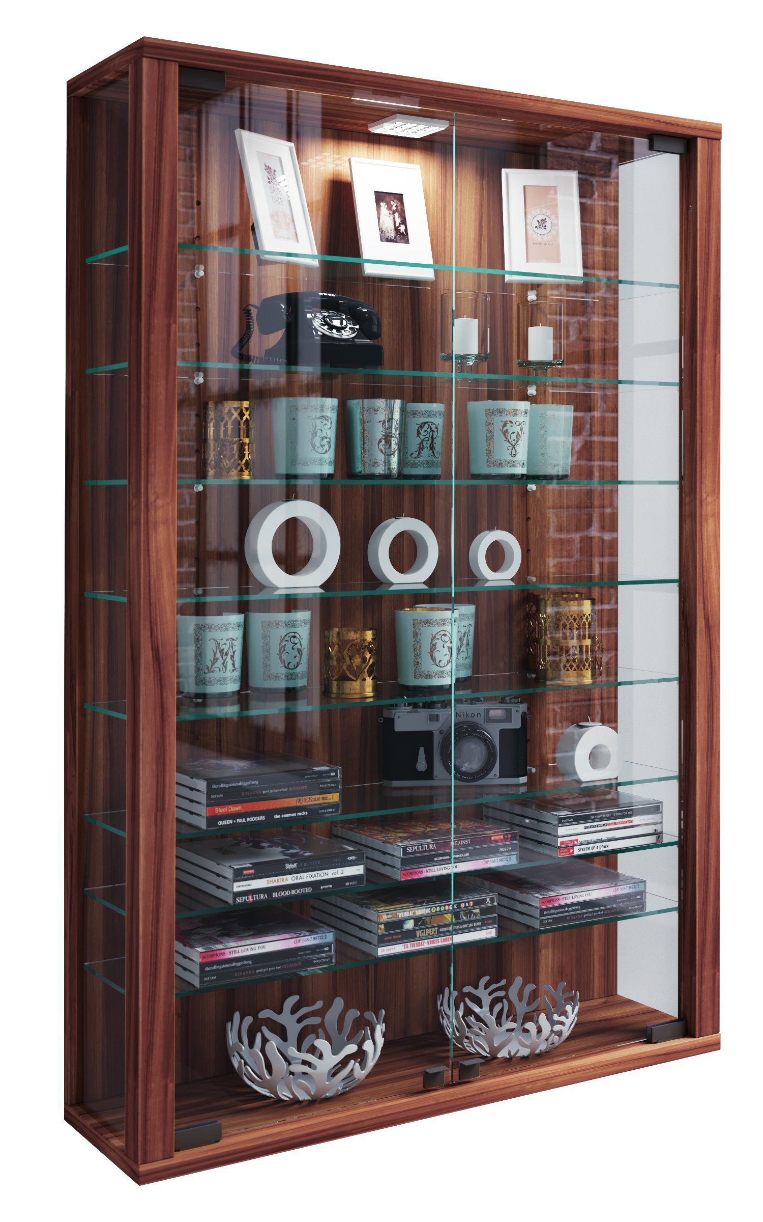 VCM Hängevitrine Vitrosa B. 59 x T. 18 x H. 91 cm Präsentation von Sammlerstücken und Dekoartikeln, Wohnzimmer oder Büro