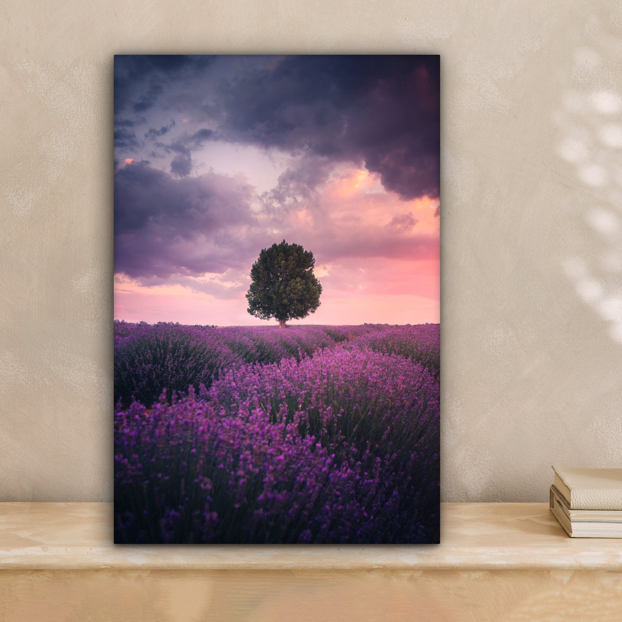 OneMillionCanvasses® Leinwandbild Lavendel - Blumen - Lila - Baum - Natur, günstig online kaufen