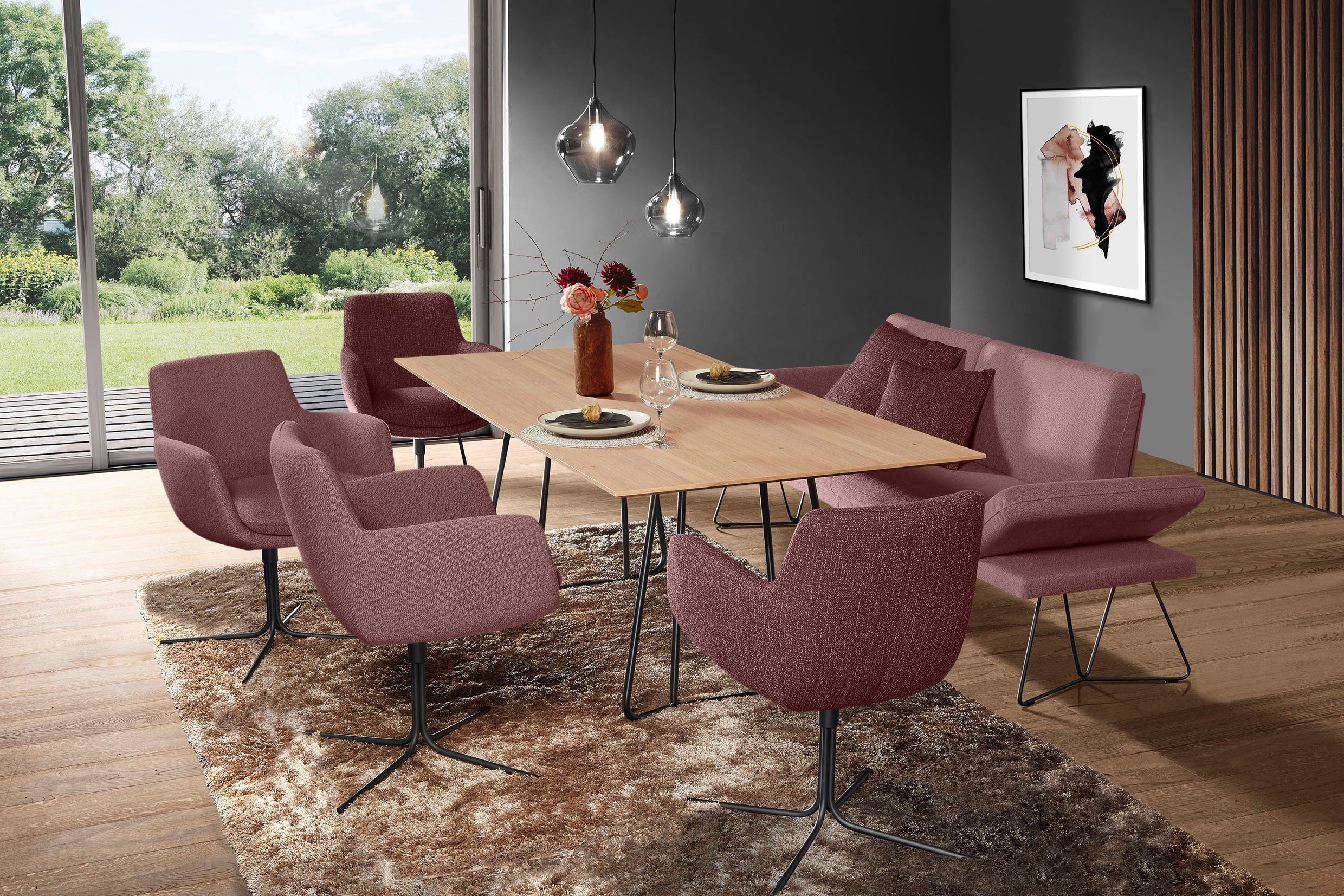 K+W Komfort & Wohnen Polsterbank Pego, Seitenteilverstellung, wahlweise in 206 oder 226cm