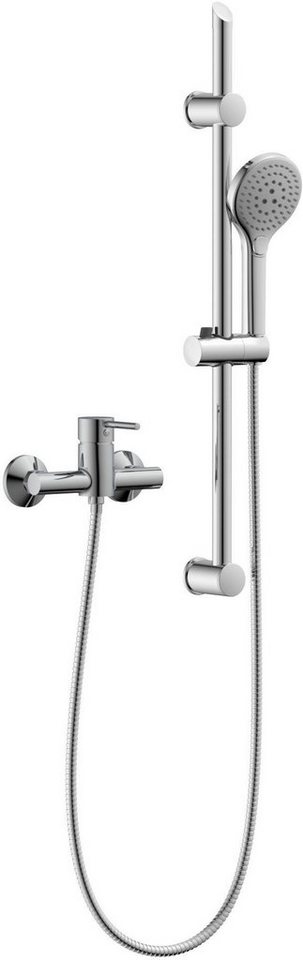 Schütte Duschsystem SAMANA, Höhe 23,5 cm, 3 Strahlart(en), wassersparend,  Antikalk, 3-fach verstellbar, Wasserstoppfunktion