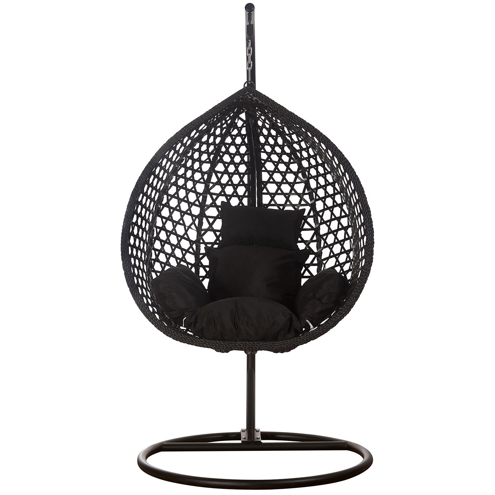 RAMROXX Hängesessel Luxus Style XXL Rattan Korb Gestell Schwarz mit Relaxki günstig online kaufen