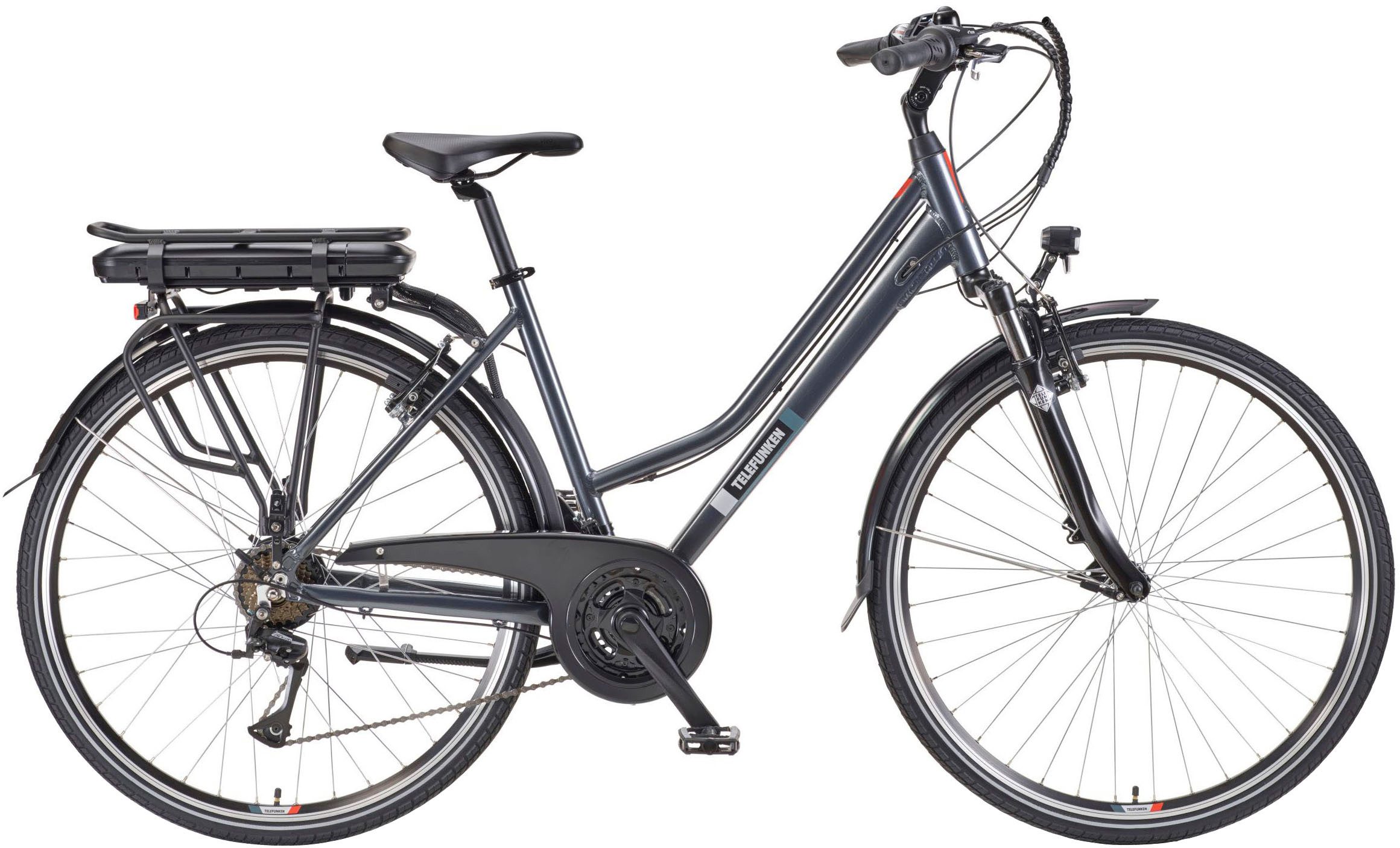 Telefunken E-Bike Trekkingrad E-Trekking Expedition XT485 Damen, 21 Gang Shimano Acera Schaltwerk, Kettenschaltung, Heckmotor, 536,5 Wh, Pedelec, Elektrofahrrad, Trekkingrad, Damen, innerhalb StVZO, 28 Zoll