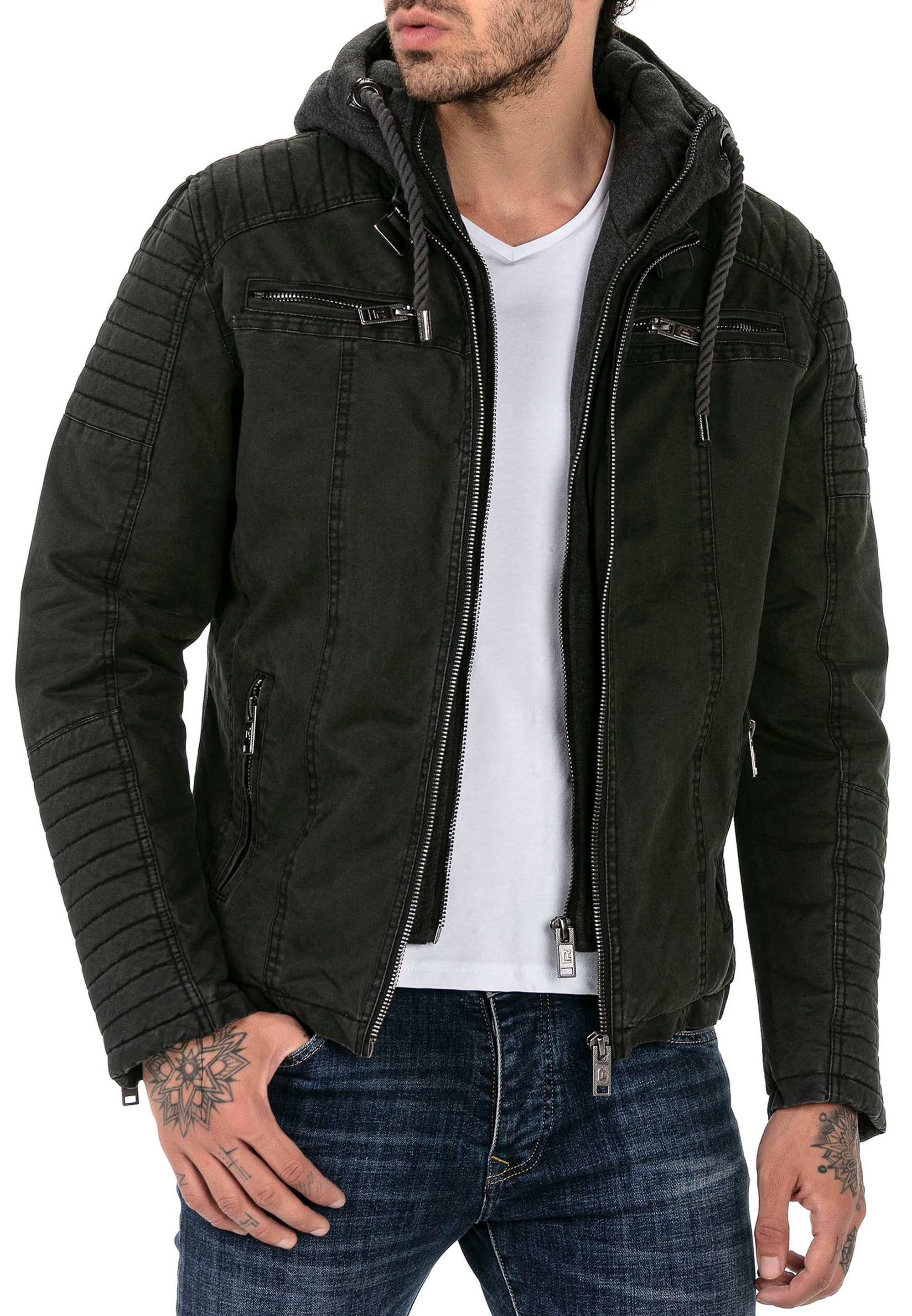 RedBridge Bikerjacke mit abnehmbarer Kapuze im beliebten Biker-Stil günstig online kaufen