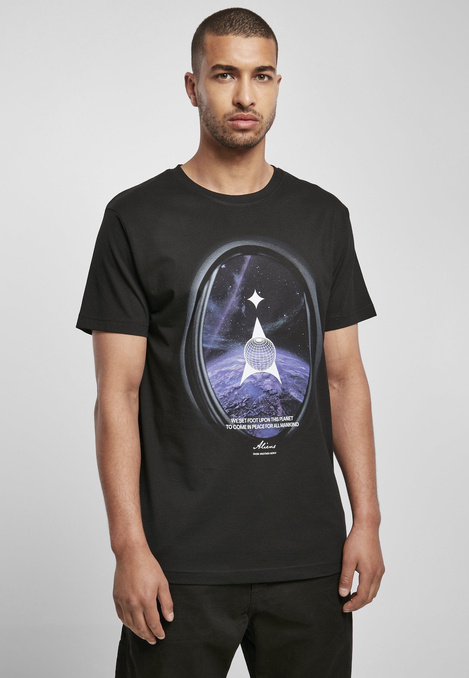 Tee MisterTee Kurzarmshirt Mister Herren Tee (1-tlg) Alien Planet