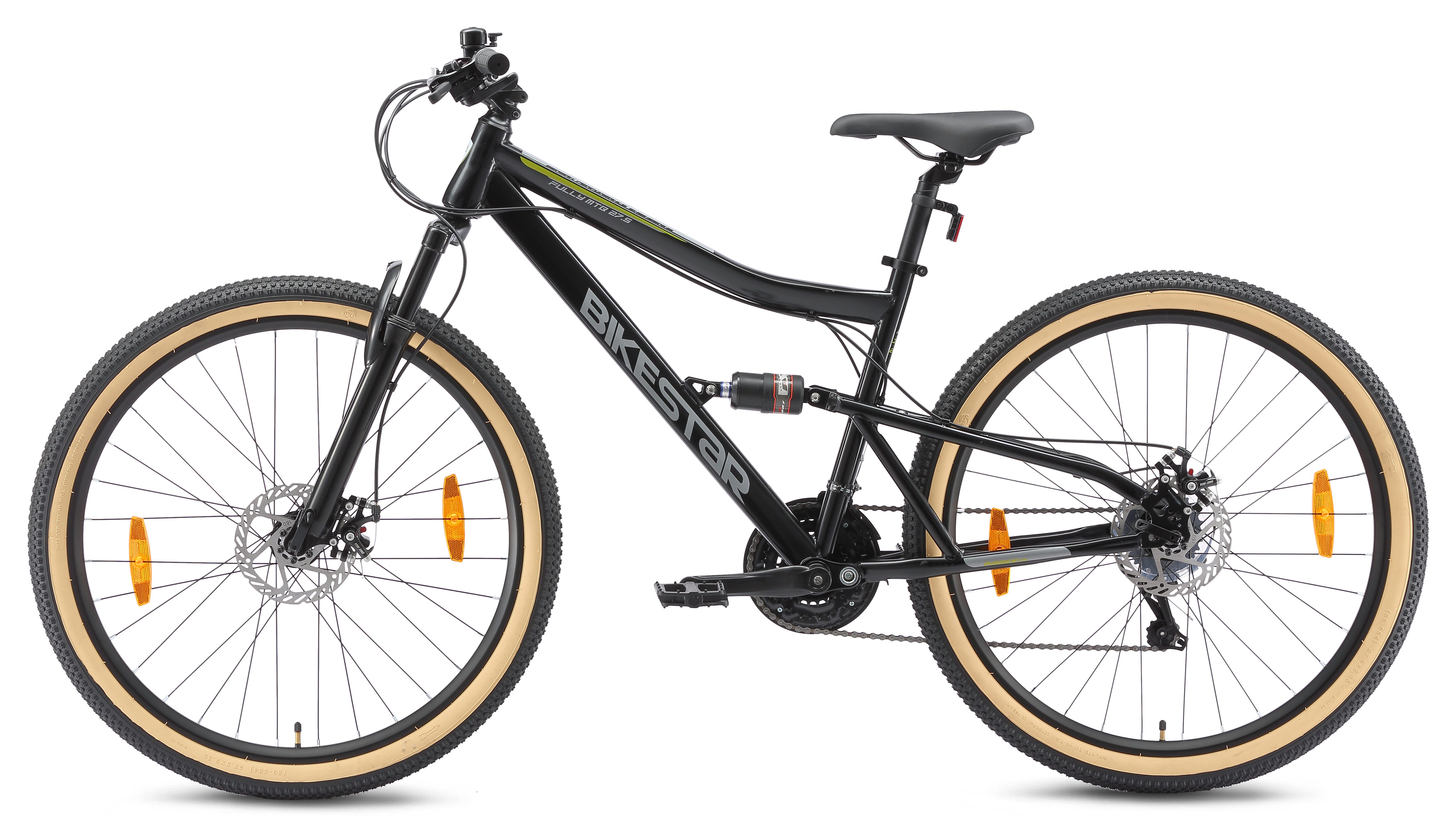 Bikestar Mountainbike, 21 Gang Shimano RD-TY300 Schaltwerk, Kettenschaltung, für Damen und Herren, Kettenschaltung