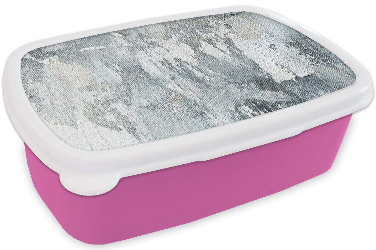 MuchoWow Lunchbox für - Mädchen, Farbe Design, Erwachsene, Industrie Brotdose Kunststoff, (2-tlg), Snackbox, Kinder, - rosa Brotbox Kunststoff