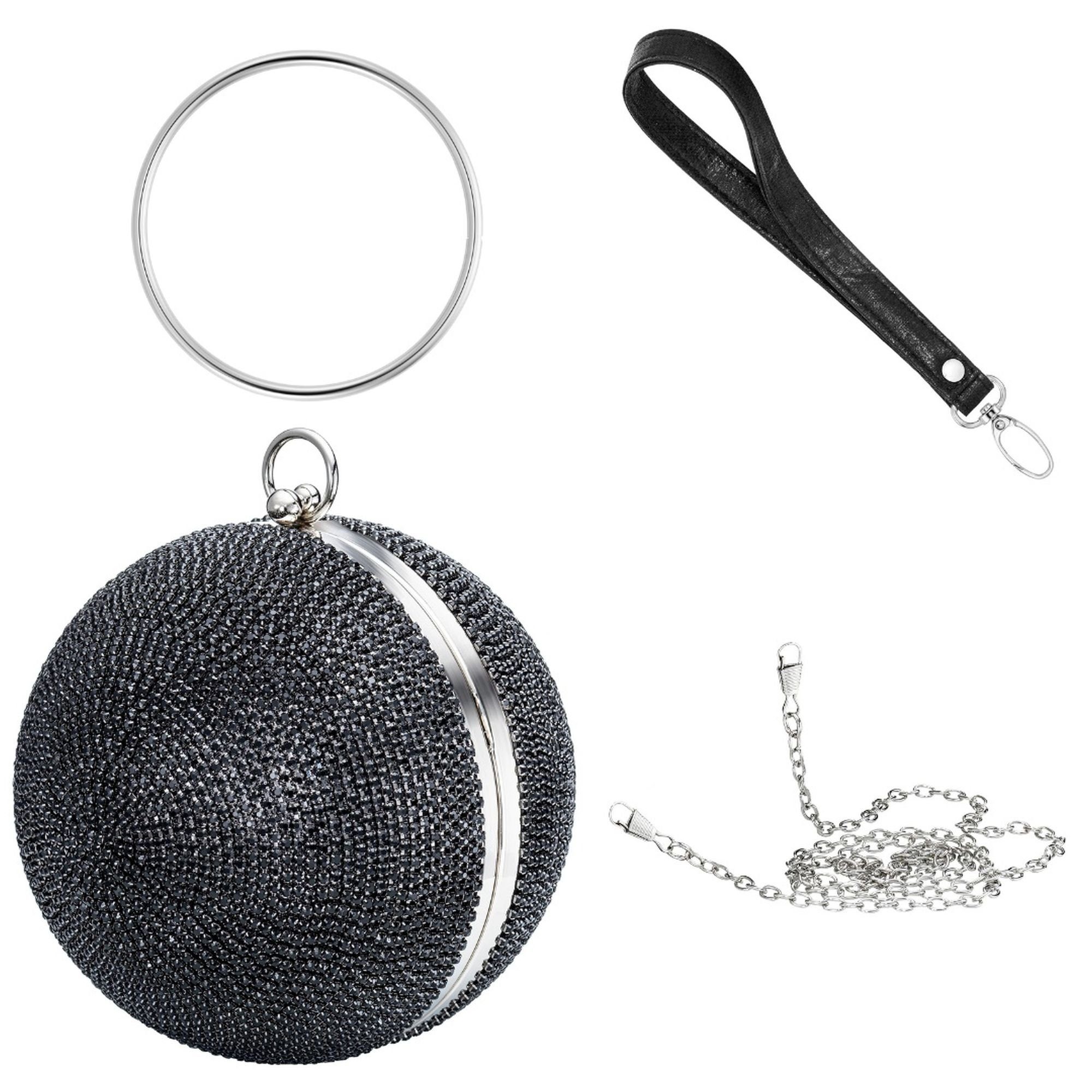 Julie Julsen Abendtasche Metall mit Zirkonia schwarz