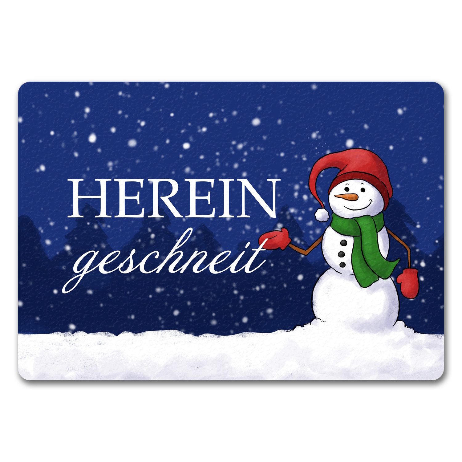 speecheese Fußmatte Hereingeschneit Schneemann Fußmatte in 35x50 cm ohne Rand