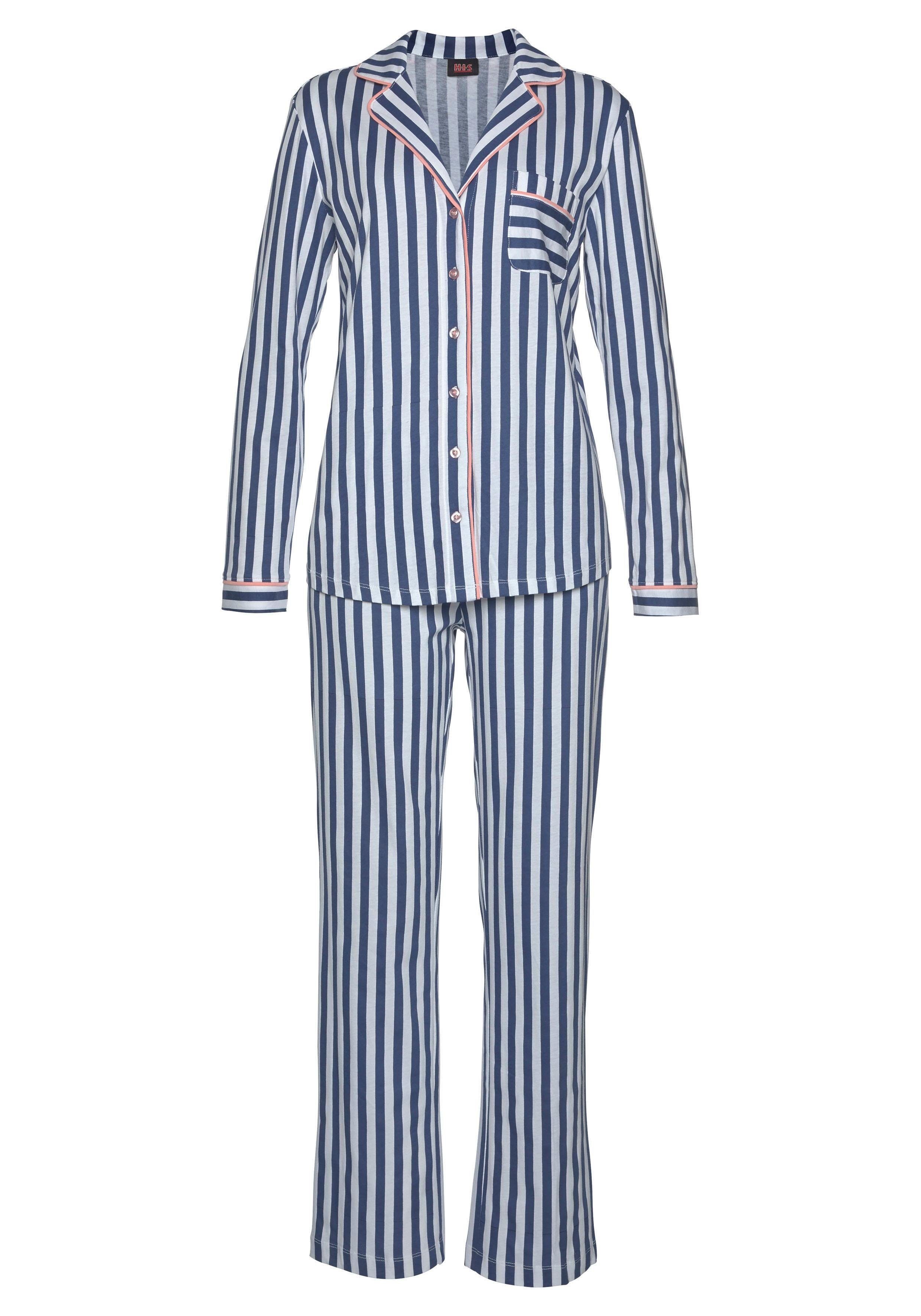 H.I.S Pyjama (2 tlg., 2-teilig) in klassischem Schnitt mit Streifenmuster günstig online kaufen
