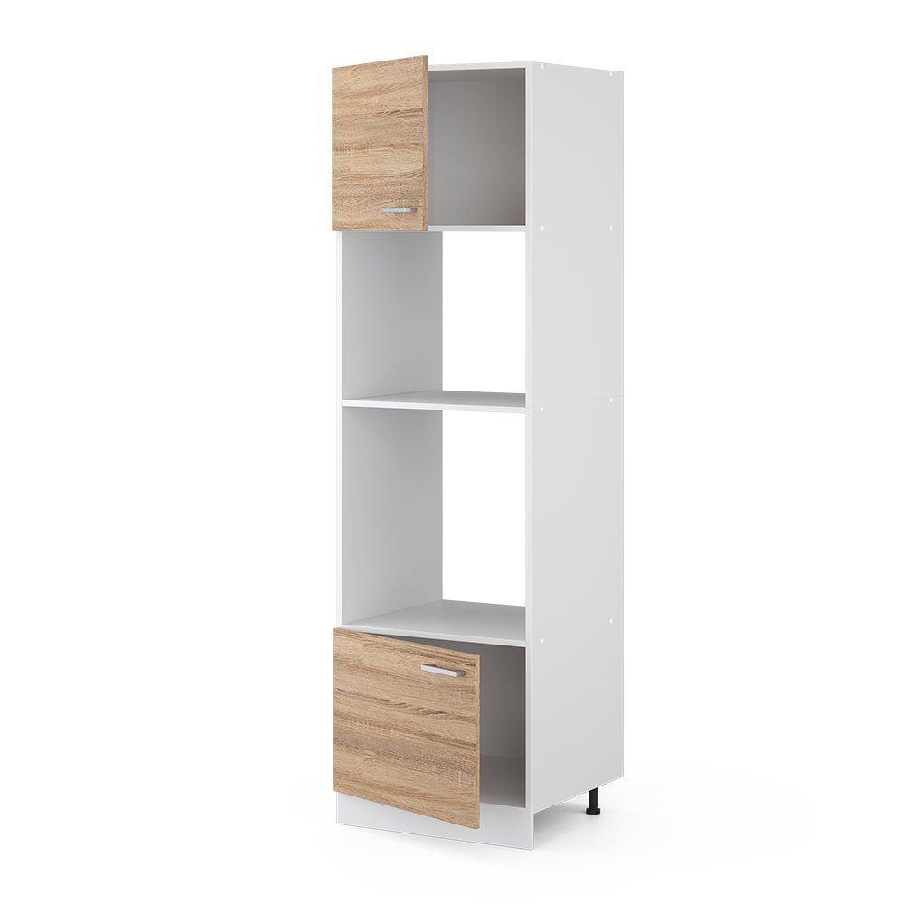 Vicco Mikrowellenumbauschrank R-Line, Sonoma/Weiß, 60 cm (1-St) – Bild 4 von 5