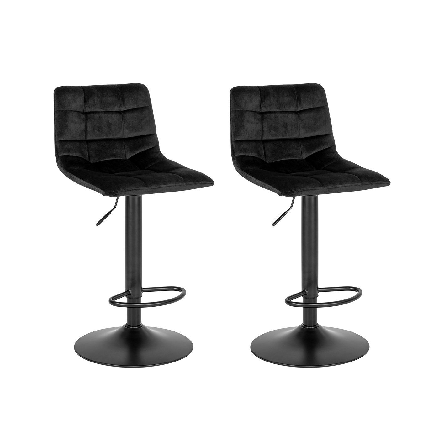 Barhocker 2er Set Middelfart Barhocker Velour schwarz, schwa