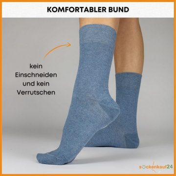 sockenkauf24 Socken 10 Paar Damen & Herren Socken Business Socken Baumwolle (Jeans, 35-38) mit Komfortbund (Basicline) - 70201T