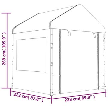 vidaXL Partyzelt Pavillon mit Dach Weiß 2,28x2,23x2,69 m Polyethylen
