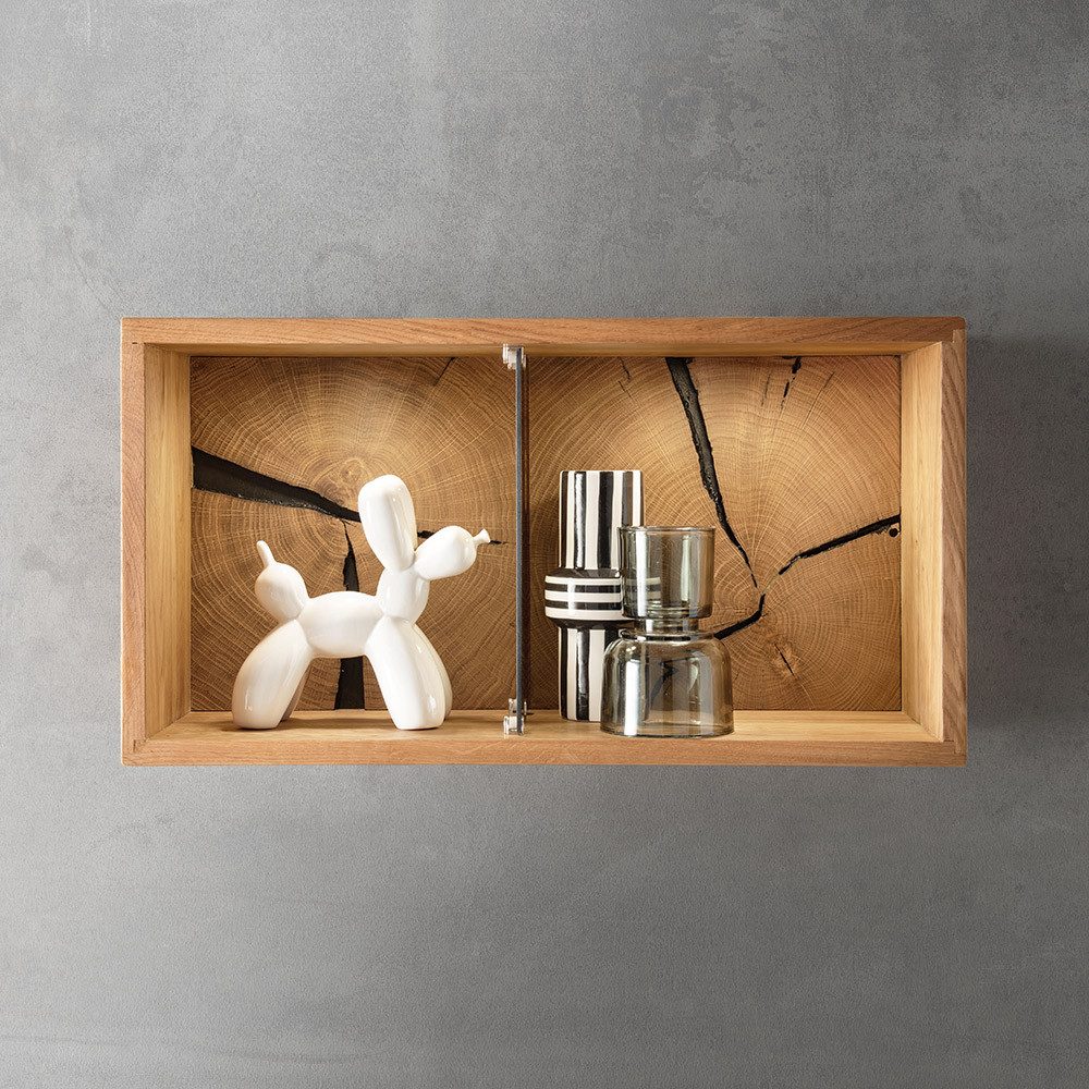 Lomadox Wandregal KIMBERLEY-69, Regal Hängeregal Wandboard modern in massiver geölter Wildeiche