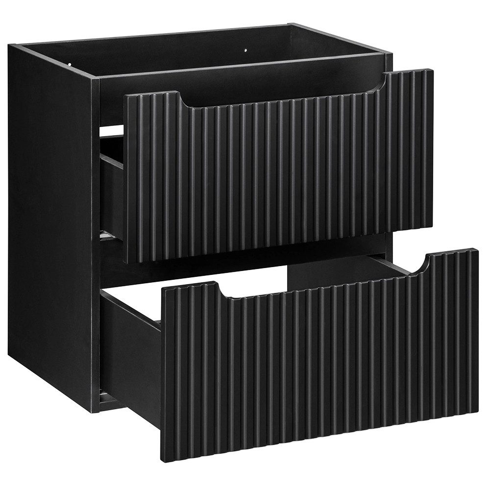 Lomadox Waschbeckenschrank NEWPORT-56-BLACK 60cm Badmöbel 2 günstig online kaufen