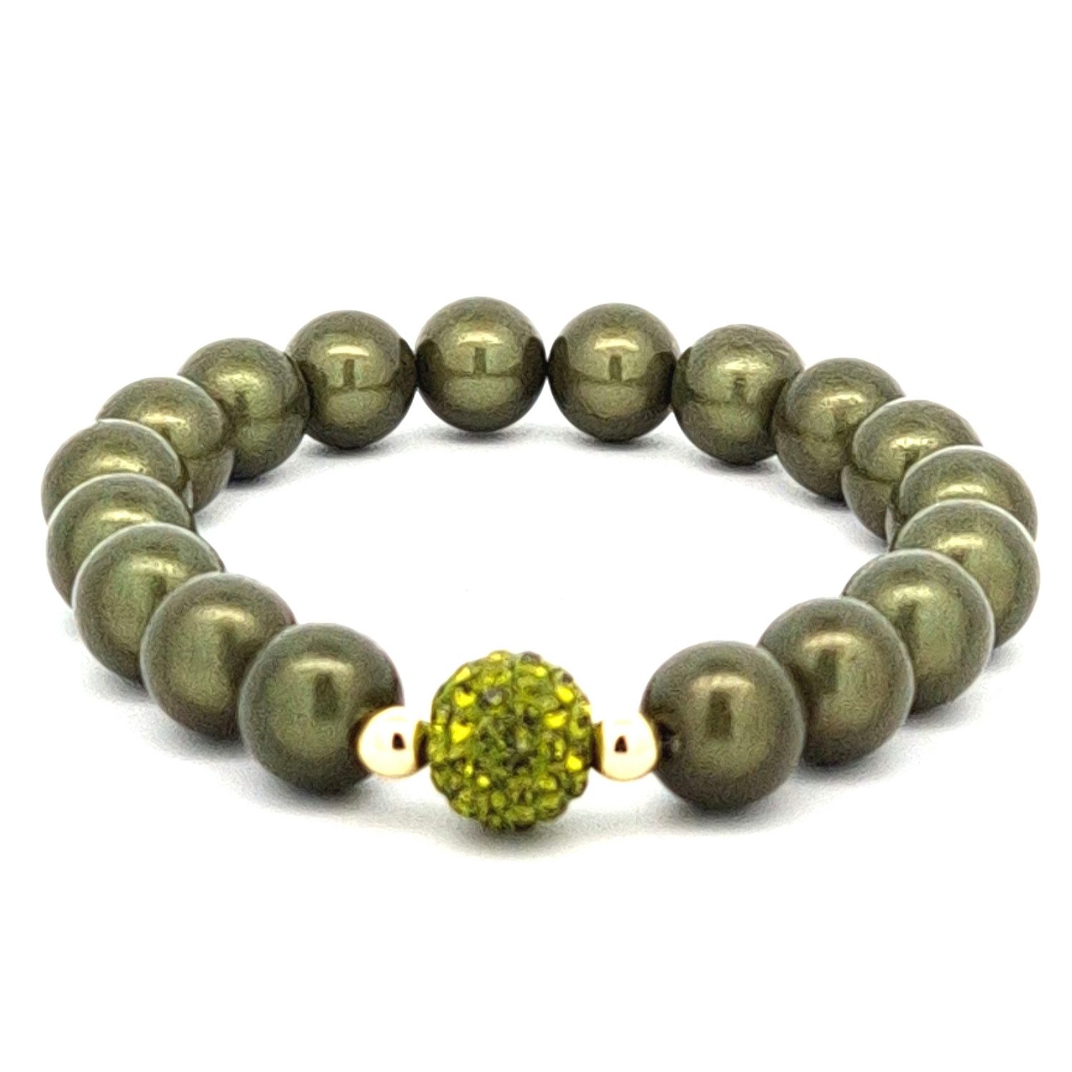 Impala Perlenarmband little Funky, leuchtende 3 D Perlen mit Shamballa Glitzerkugel