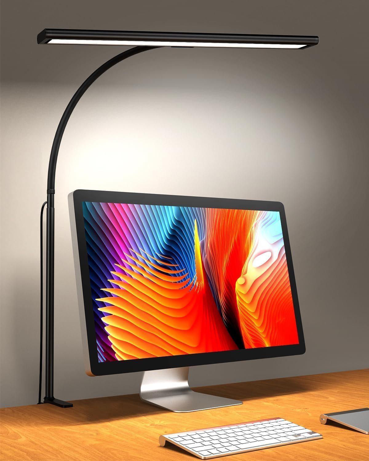 iFalarila LED Schreibtischlampe LED-Klemmleuchte 10 W, dimmbar, 160 LEDs, 3 Lichtfarben, USB, LED fest integriert, Neutralweiß, Kaltweiß, Warmweiß, 160 LEDs, 10 W, 3 Lichtfarben, 10 Helligkeitsstufen, flexibel